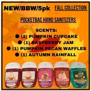 🔥5pk FALL COLLECTION / BBW / POCKETBAC HAND SANITIZERS